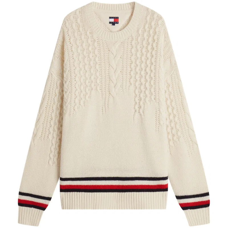 Женский свитер с круглым вырезом Ecru AEF Tommy Hilfiger, Ecru AEF — фото 3