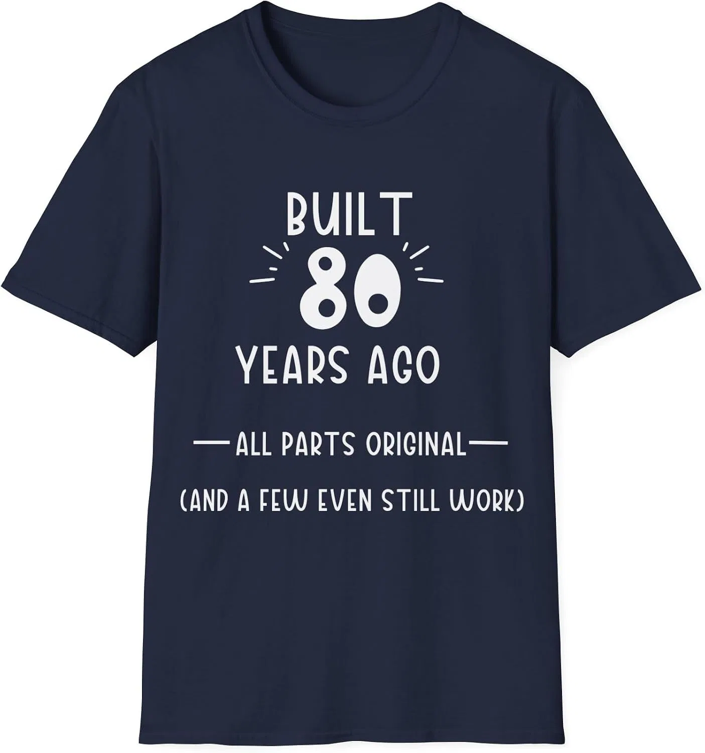 Футболка с принтом 80th Birthday Gildan 64000, Navy