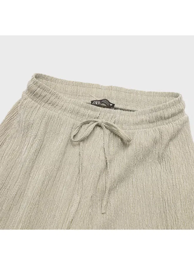 Брюки свободные широкие Zara, гороховый — фото 4