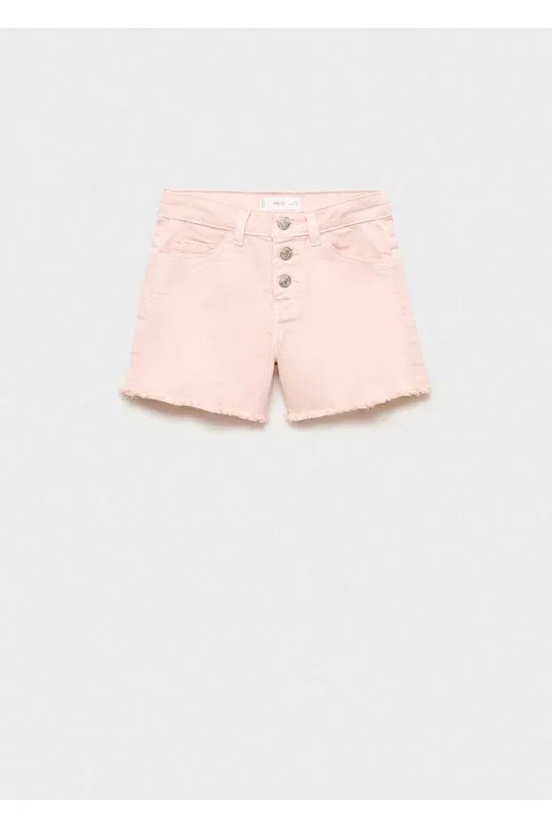 Детские шорты джинсовые для девочек Mango Kids, Pink — фото 3
