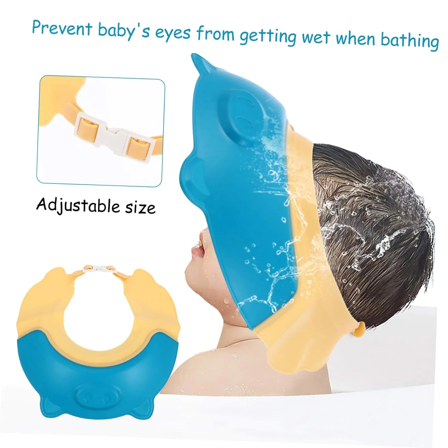 No brand Детская шапочка для душа, свинка, 3 шт., 23x23x3 см — фото 4