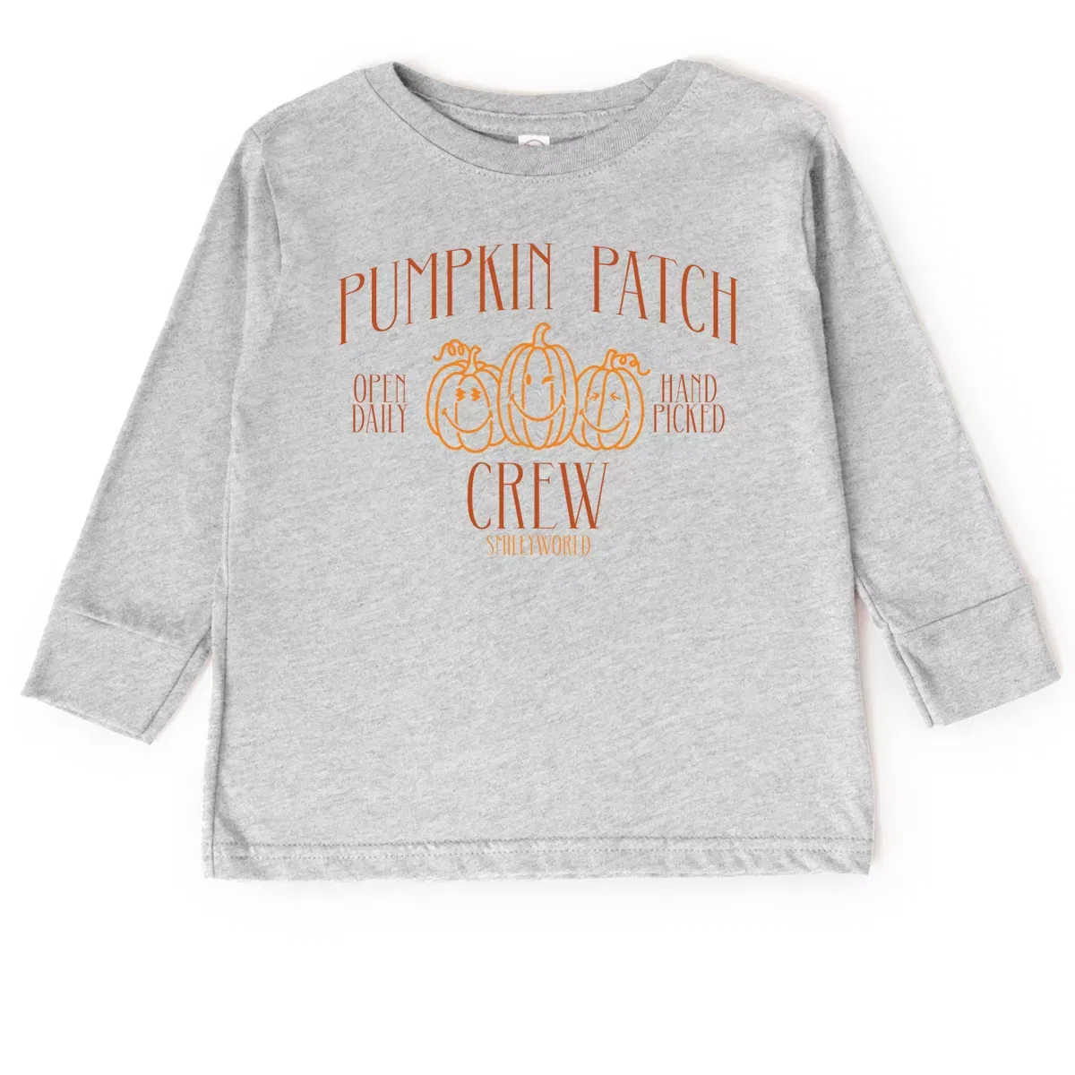Детская футболка с длинным рукавом с принтом SmileyWorld Pumpkin Patch Crew The Juniper Shop, Natural