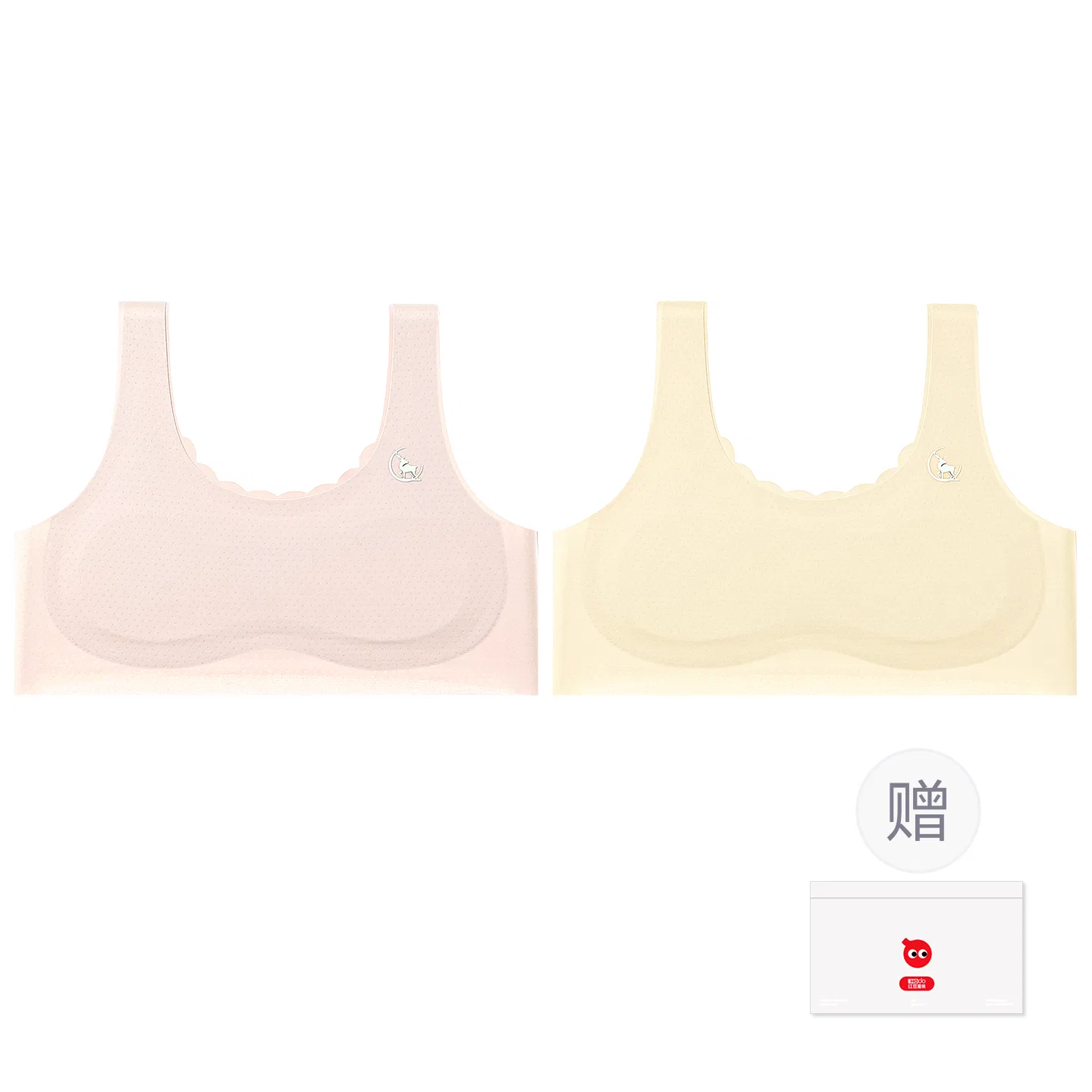 Детское белье для девочек без рукавов Red bean, 2 Pieces, Skin Tone + Off-White