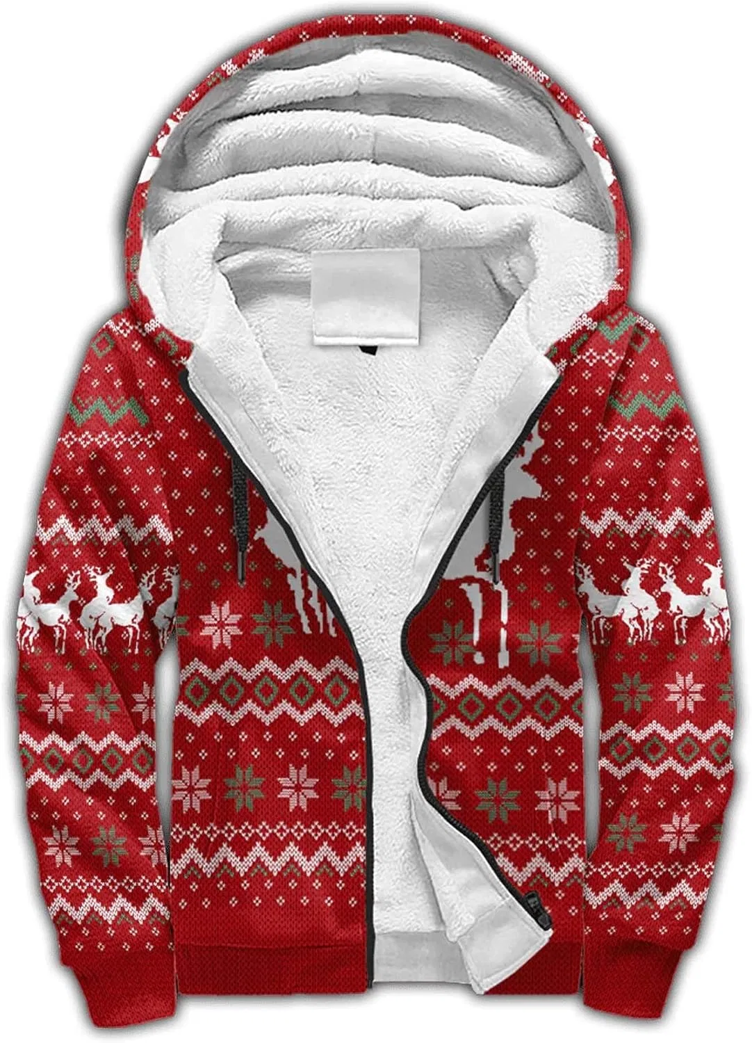 Мужская куртка с принтом, Christmas Men's Winter Jacket, красный