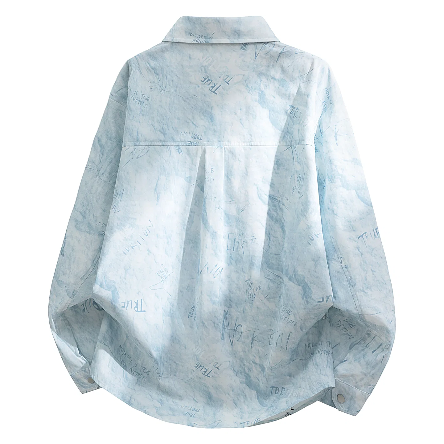 Детская рубашка с принтом Jeep Leisure Collection Shirts, Unisex Lapel Moderate Straight Fit, Jeep, синий тай-дай — фото 4