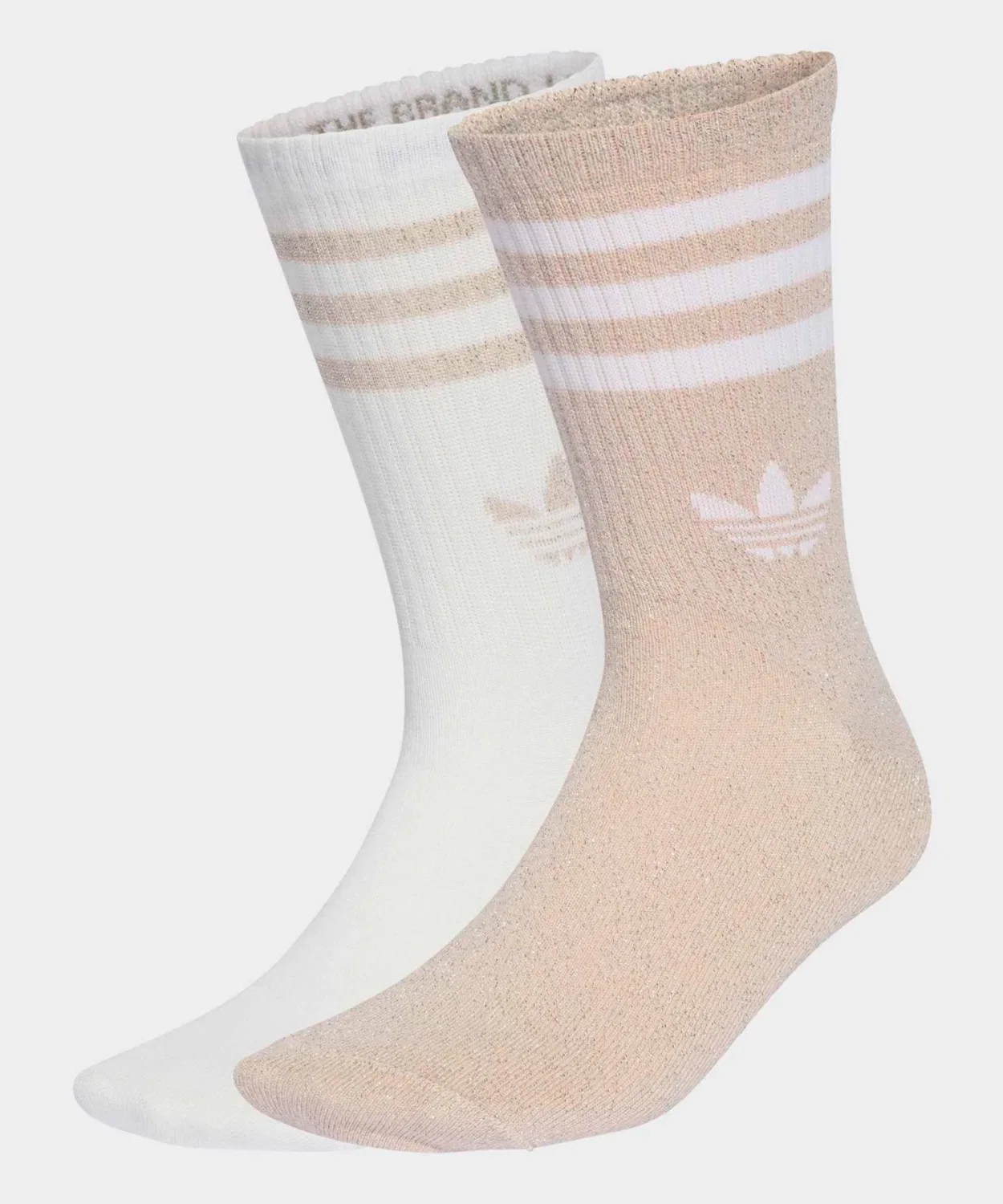 Мужские/Женские носки с блестками, комплект из 2 пар, Three Stripes Glitter Adidas, Pink