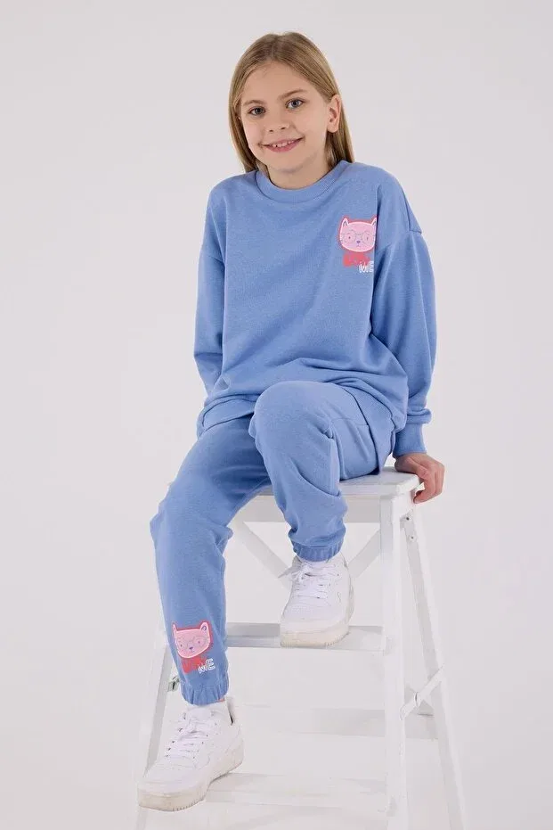 Детский спортивный костюм для девочек с принтом Jaju Baby, Blue