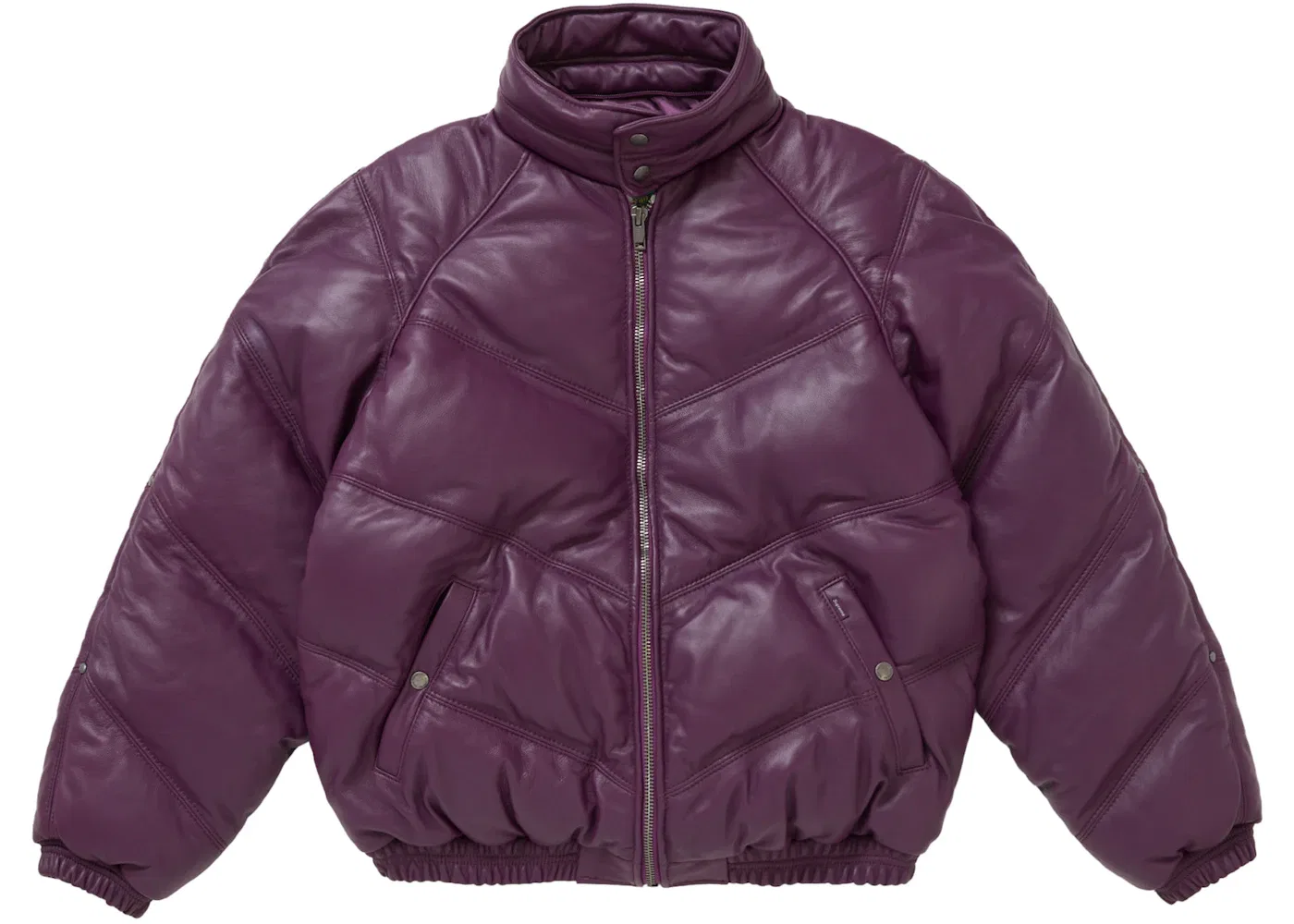 Мужская куртка из кожи с пуховым наполнителем Chevron Supreme, Purple — фото 4