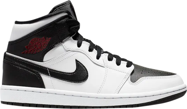 Кроссовки Wmns Air Jordan 1 Mid White Black, белый