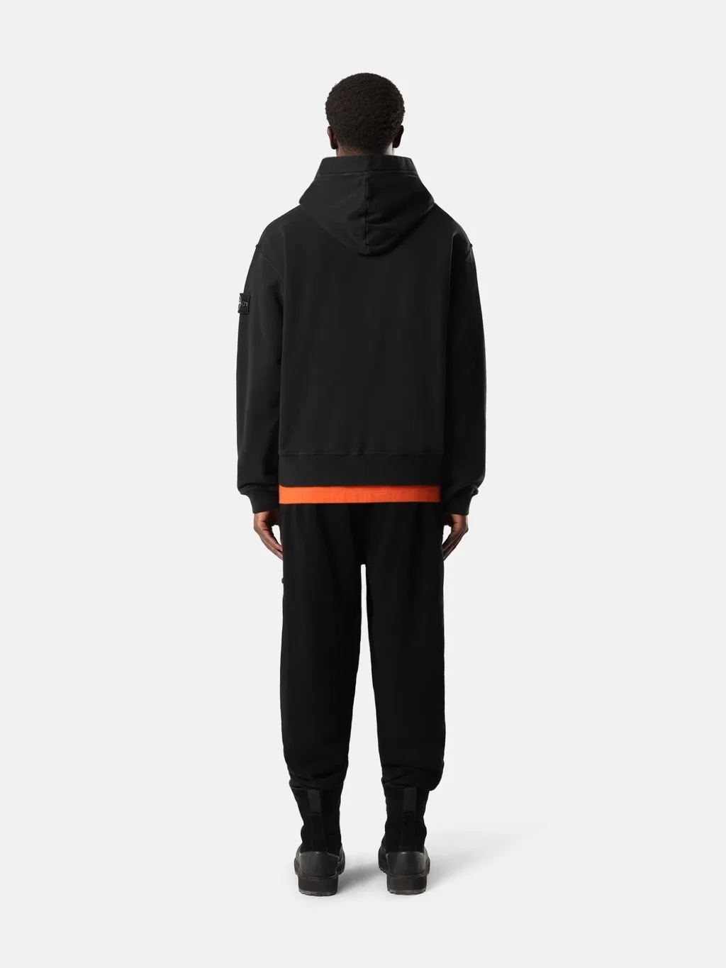 Мужское худи Stone Island Oversized-fit With Pouch Pocket, черный — фото 4