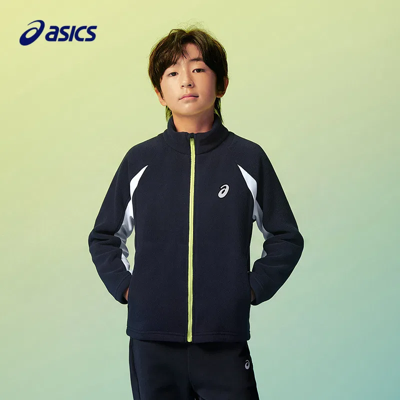 Детская флисовая куртка со стойкой ASICS, Gray 9022 — фото 4