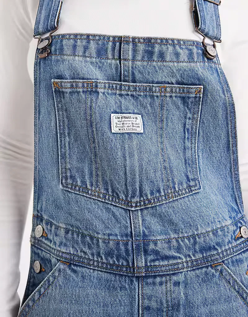 Джинсовый комбинезон Levi's свободного кроя светло-голубой — фото 2