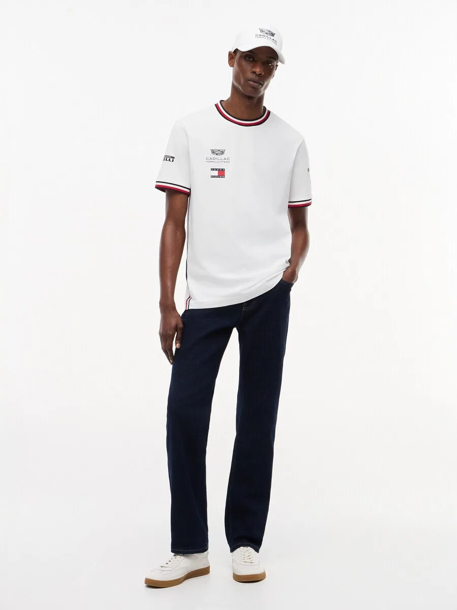 Футболка TOMMY HILFIGER Bottas Replica белого цвета — фото 3