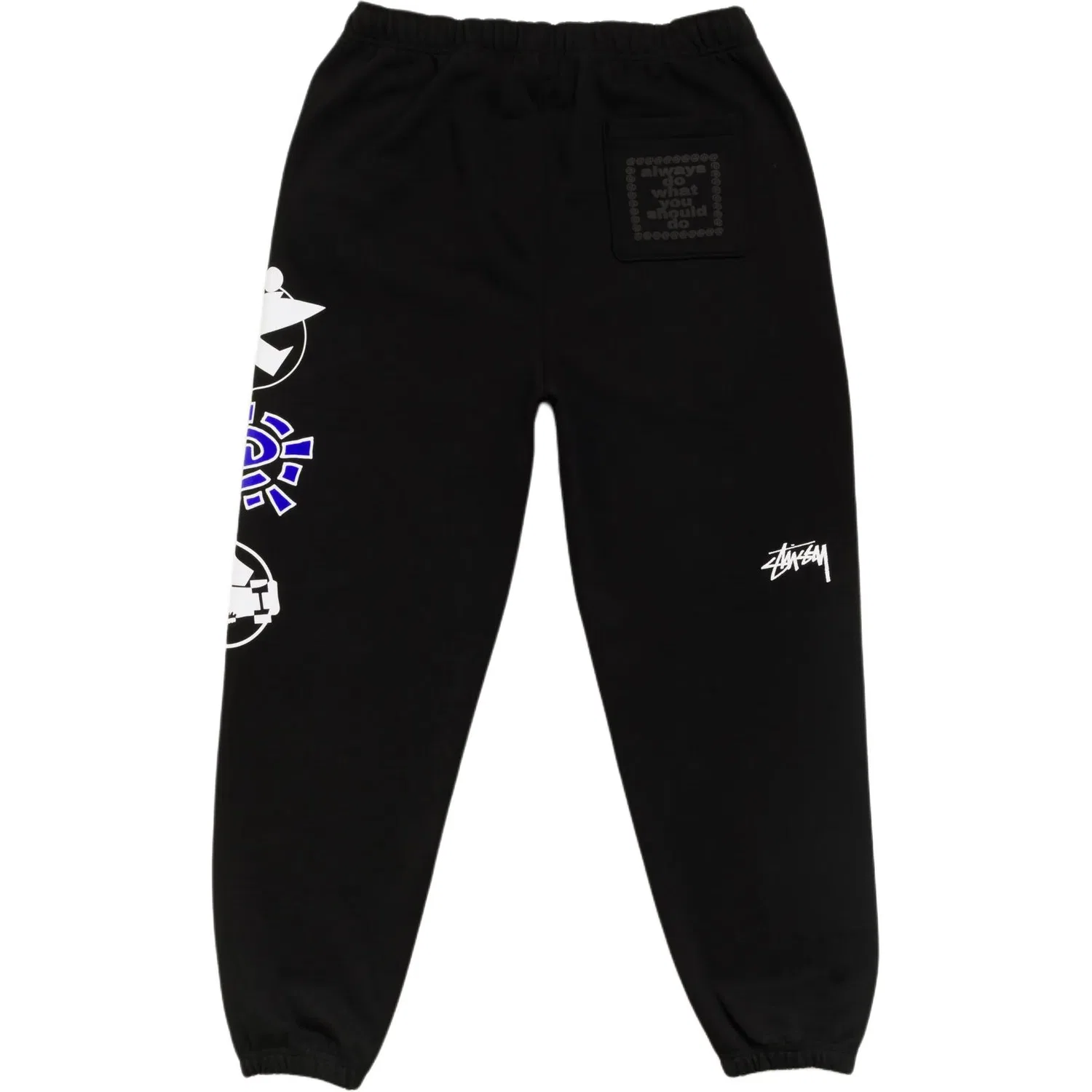 Детские трикотажные спортивные штаны с манжетами Black Stussy — фото 3