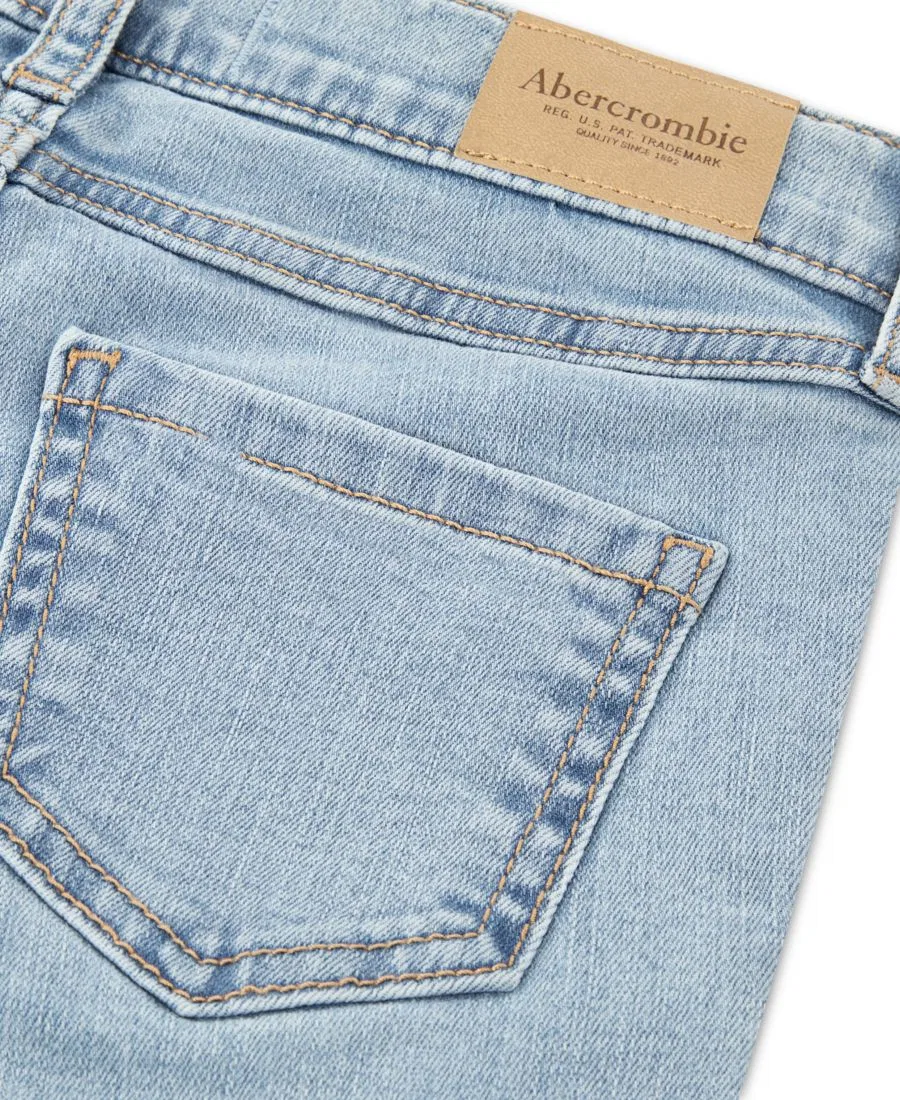 Джинсы-клеш с заниженной талией с люверсами Abercrombie Kids, Light Pasblue — фото 4