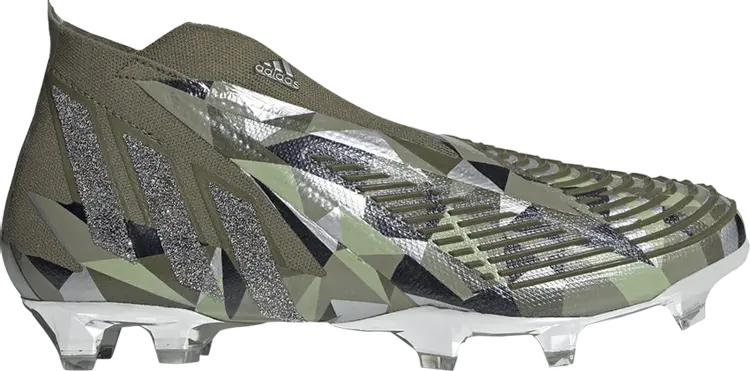 Бутсы Adidas Swarovski x Predator Edge+ FG 'Focus Olive Crystal', зеленый — фото 2