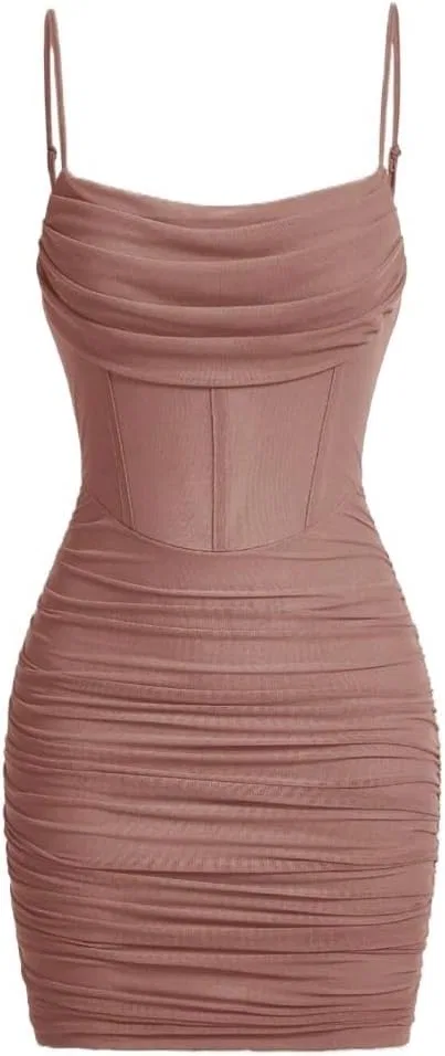 Женское элегантное платье-ками с открытой спиной Dusty Pink