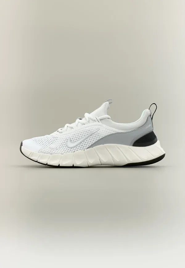 Кроссовки с технологией Free естественного движения Nike Performance White, Metallic Silver, Light Smoke Grey, Sail, белый/черный/серый