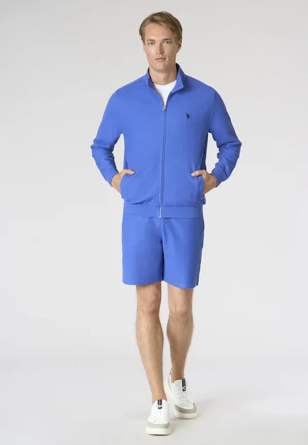 Худи на молнии из хлопка Zip-up sweatshirt U.S. Polo Assn., Blu, синий — фото 2