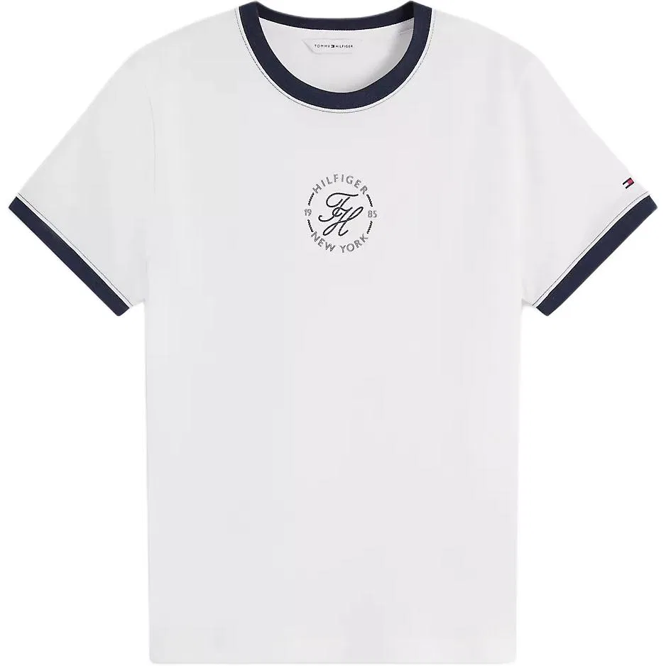 Женская футболка с круглым вырезом Tommy Hilfiger, White Ybl