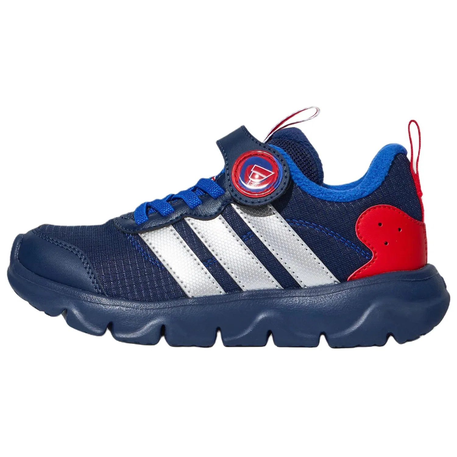 Детские кроссовки для бега с шнуровкой Playflow 2.0 Adidas, Dark Indigo/Metallic Silver/Pure Gemstone Red