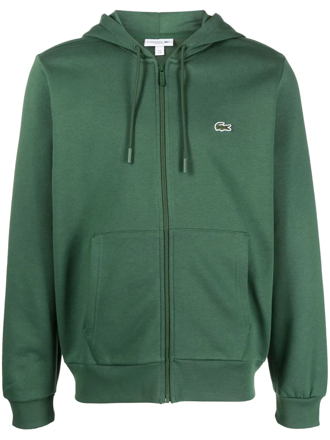 Толстовка с молнией и вышитым логотипом Lacoste, темно-зеленый