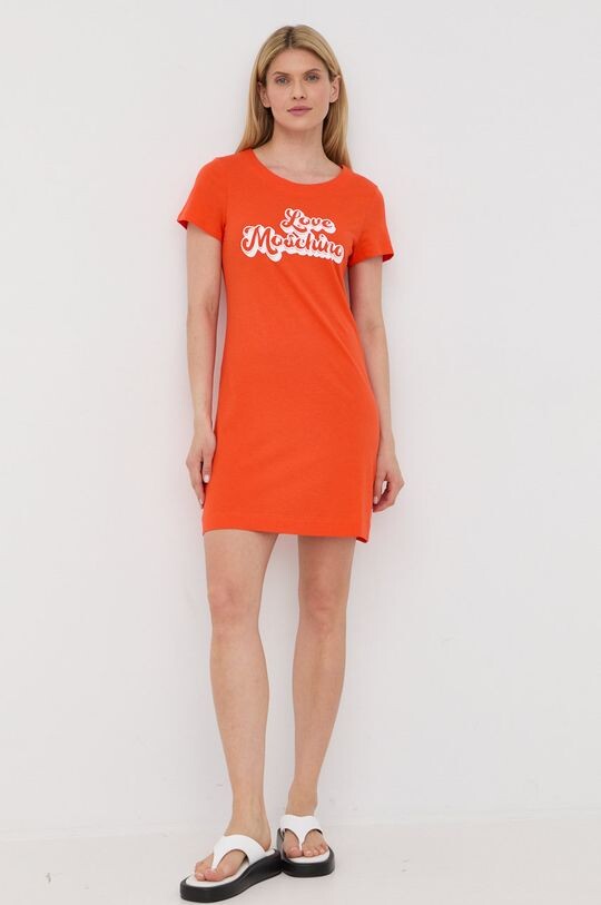 

Хлопковое платье Love Moschino, оранжевый