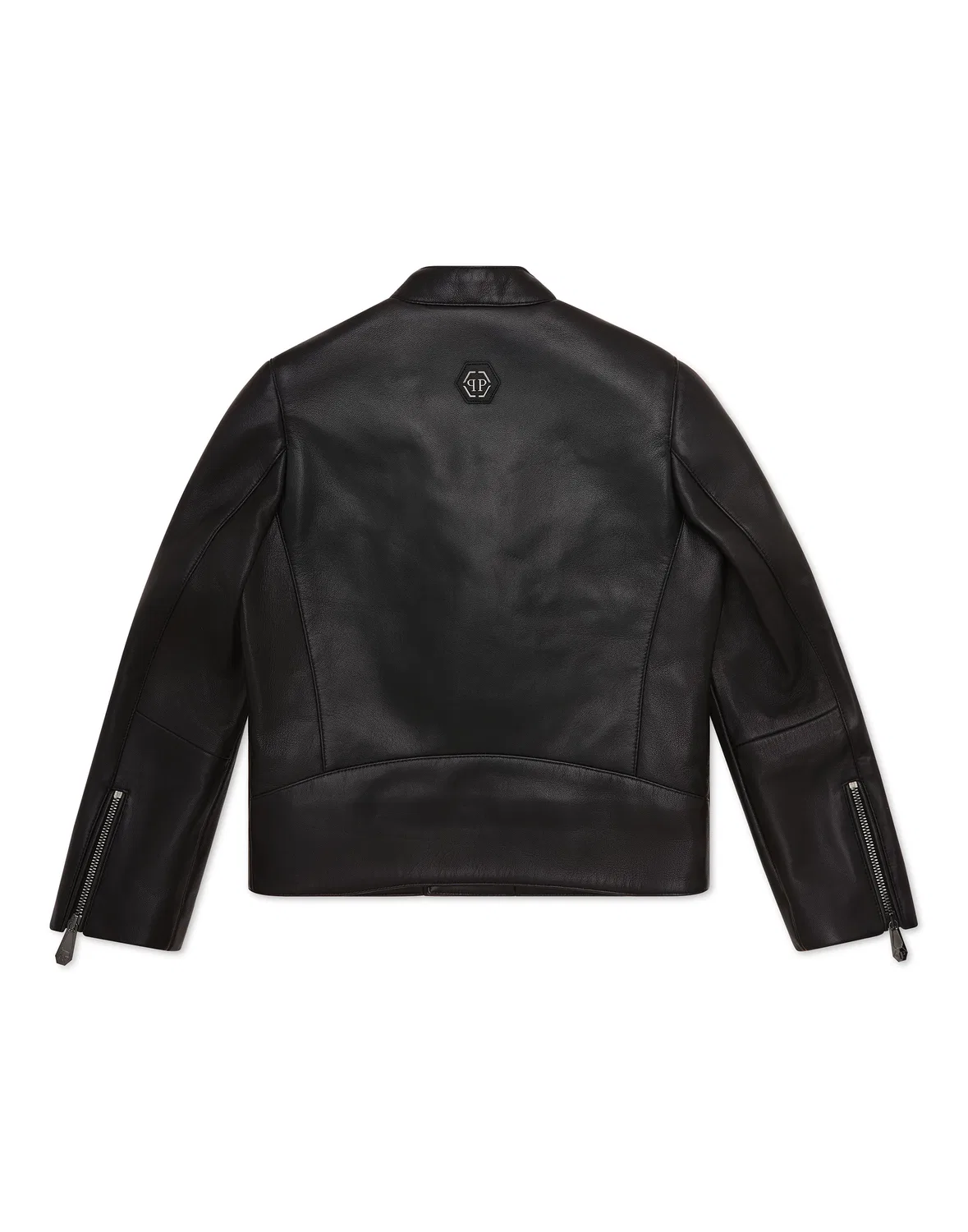 Детская кожаная куртка-косуха на молнии PHILIPP PLEIN, черный — фото 2