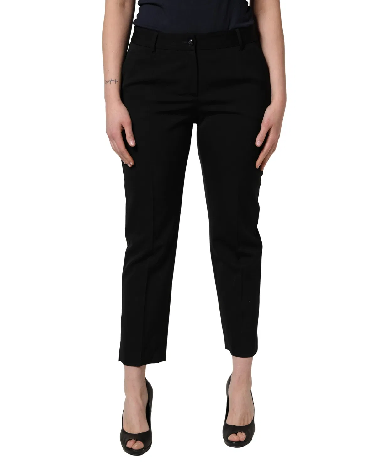 Женские брюки с завышенной талией укороченные Cropped pants Dolce & Gabbana, Black