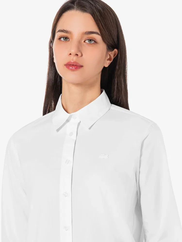 Рубашка LACOSTE White, с длинным рукавом, 100% хлопок — фото 2