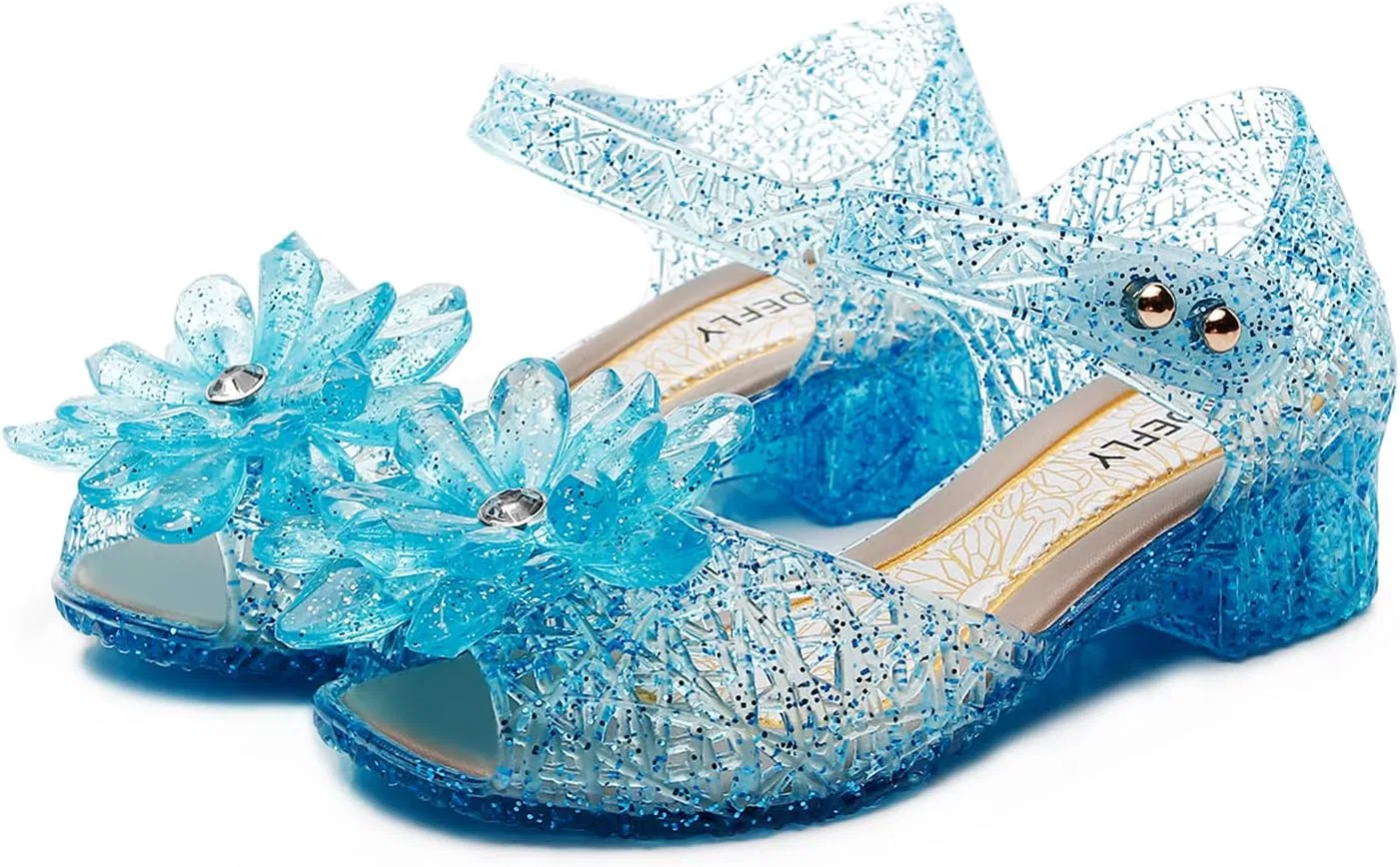 Детские туфли для девочек с принтом Flower Pairing TANDEFLY, Crystal Blue