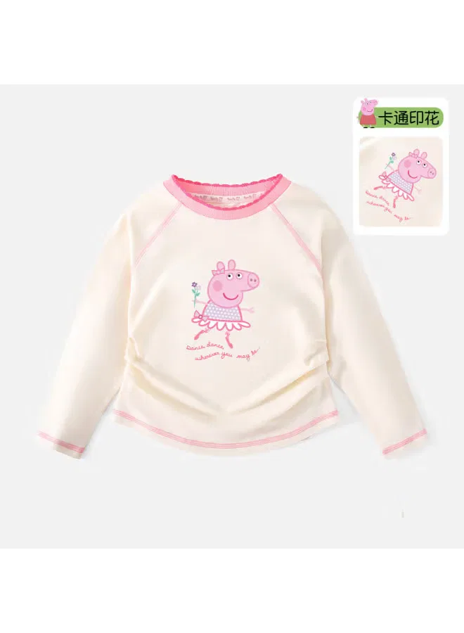 Футболка с длинным рукавом для девочек Peppa Pig, белый — фото 2