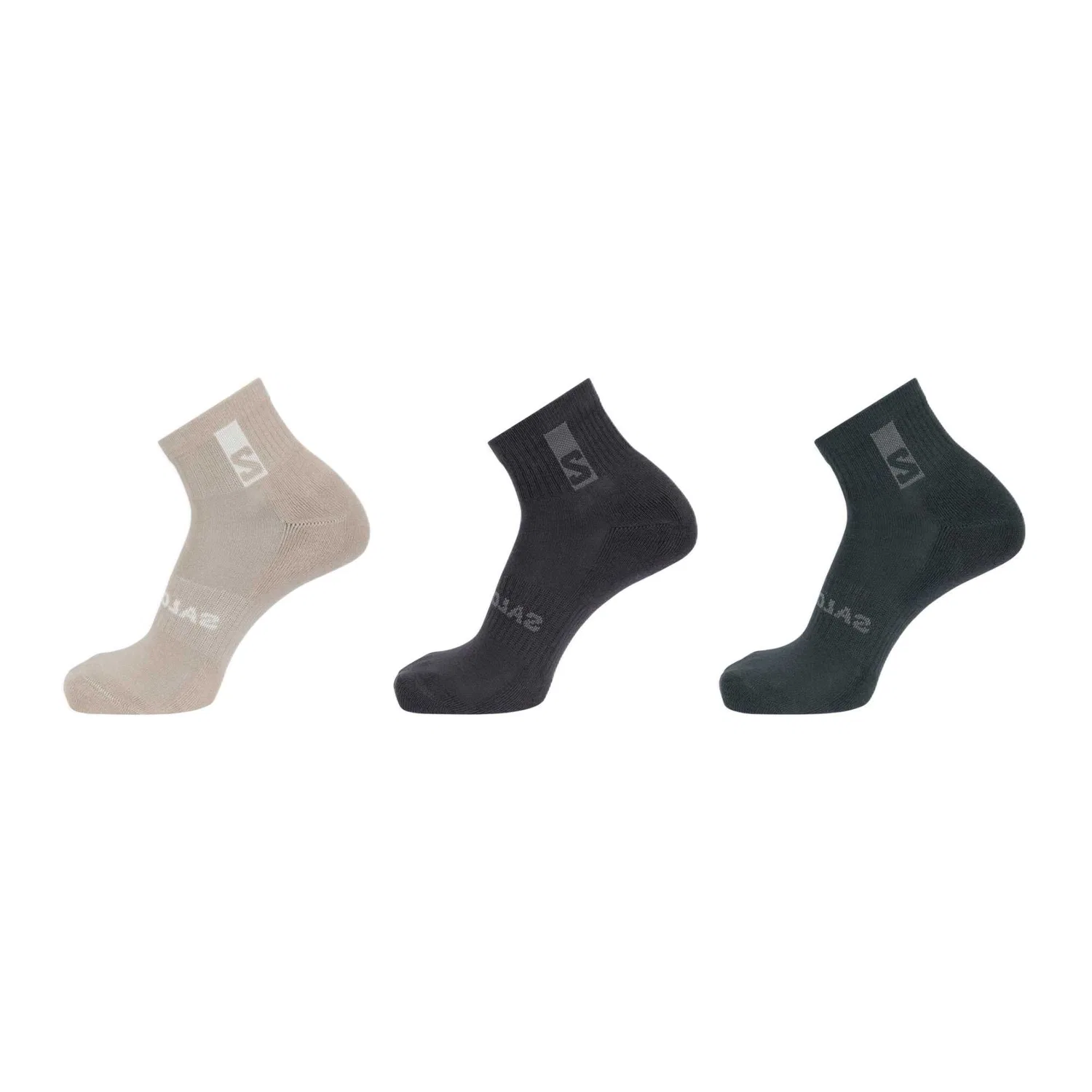 Детские носки SALOMON Everyday Ankle, 3 пары, Ethereal Brown/Charcoal Black/Northern Ocean Blue