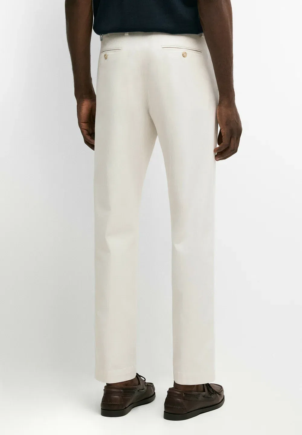 Брюки-Чиносы из смесовой хлопковой ткани, зауженного кроя Massimo Dutti, Beige — фото 3