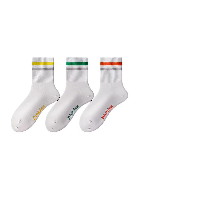 Детские носки с принтом, комплект из 3 пар, Dickies, White Gold Yellow/White Green/White Orange