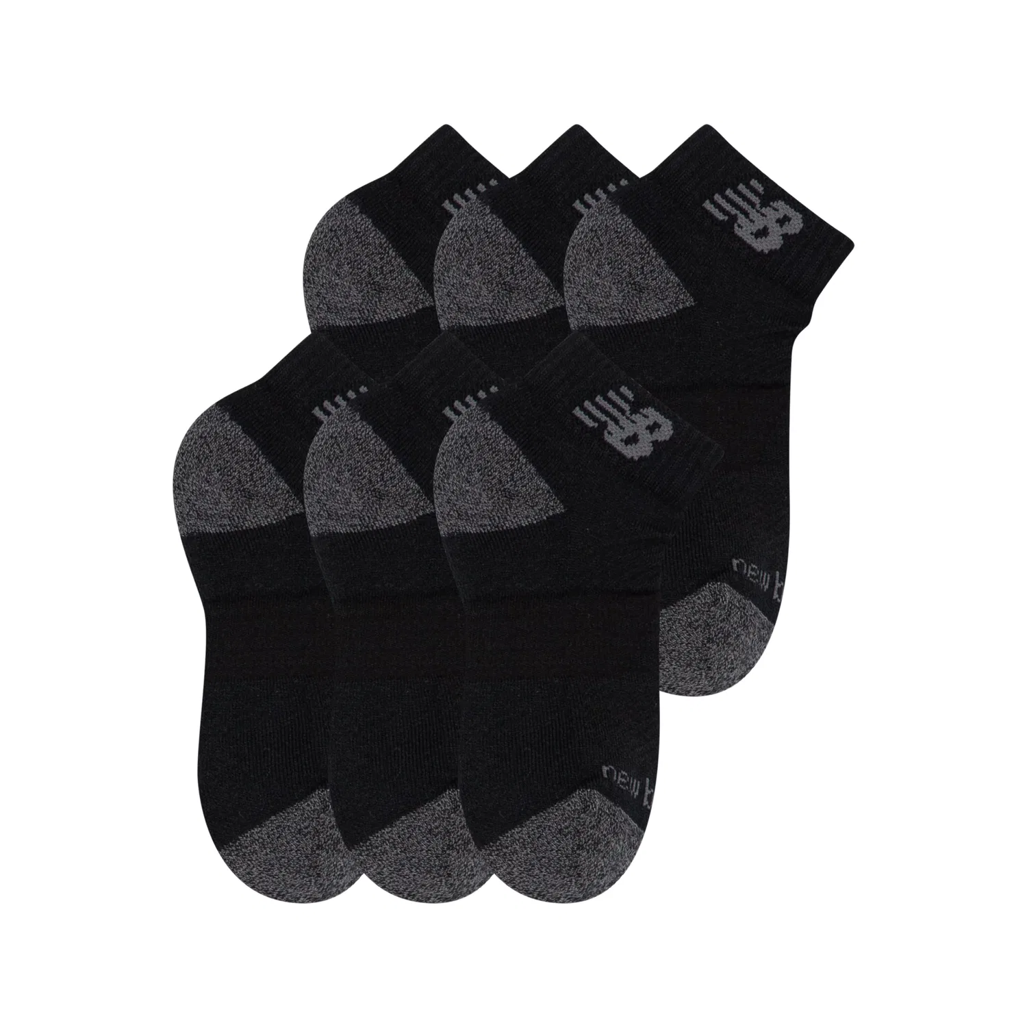 Детские низкие носки с амортизирующей стопой 6 пар New Balance, Black — фото 3