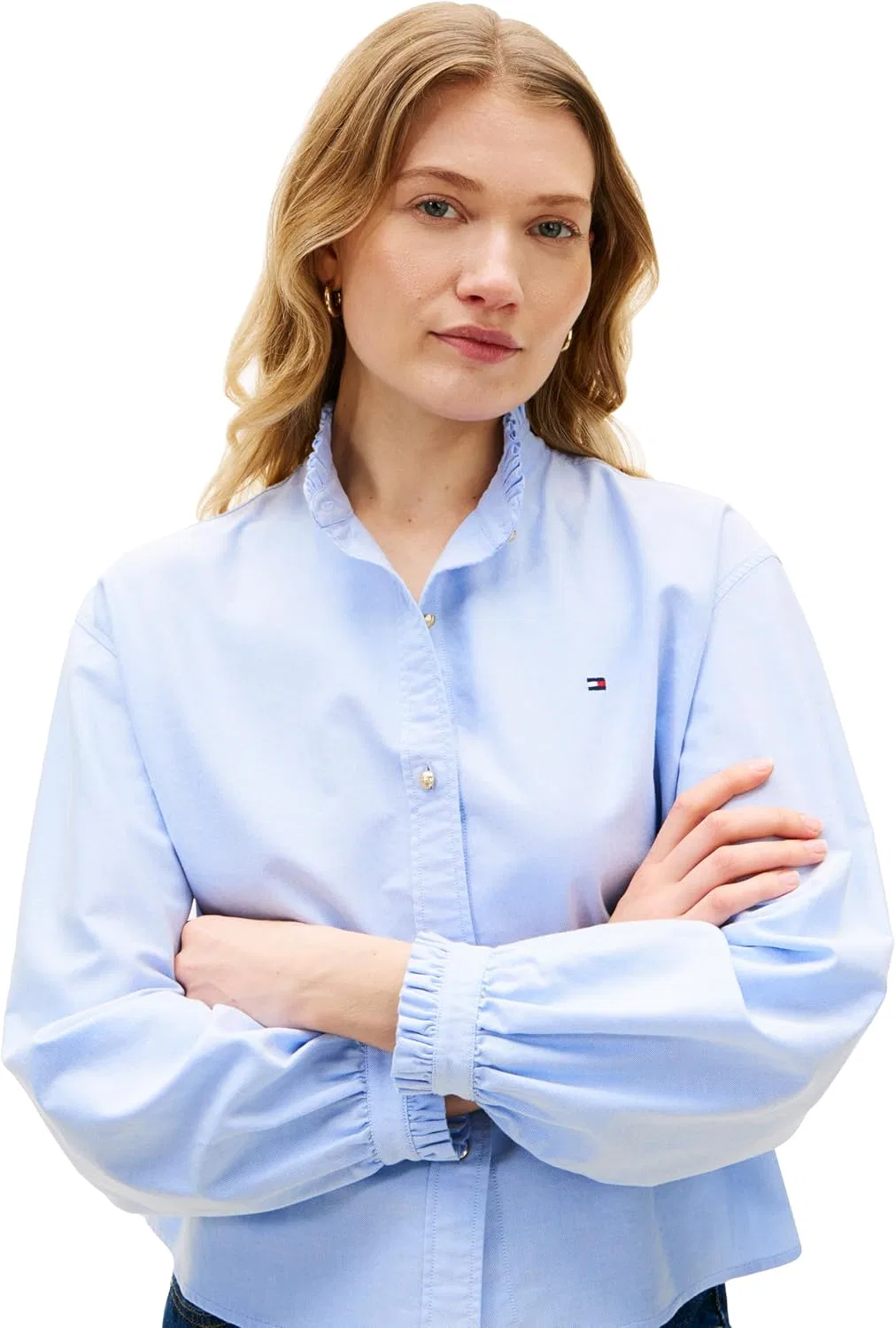 Женская рубашка с длинным рукавом Oxford Tommy Hilfiger, Mid Blue — фото 2