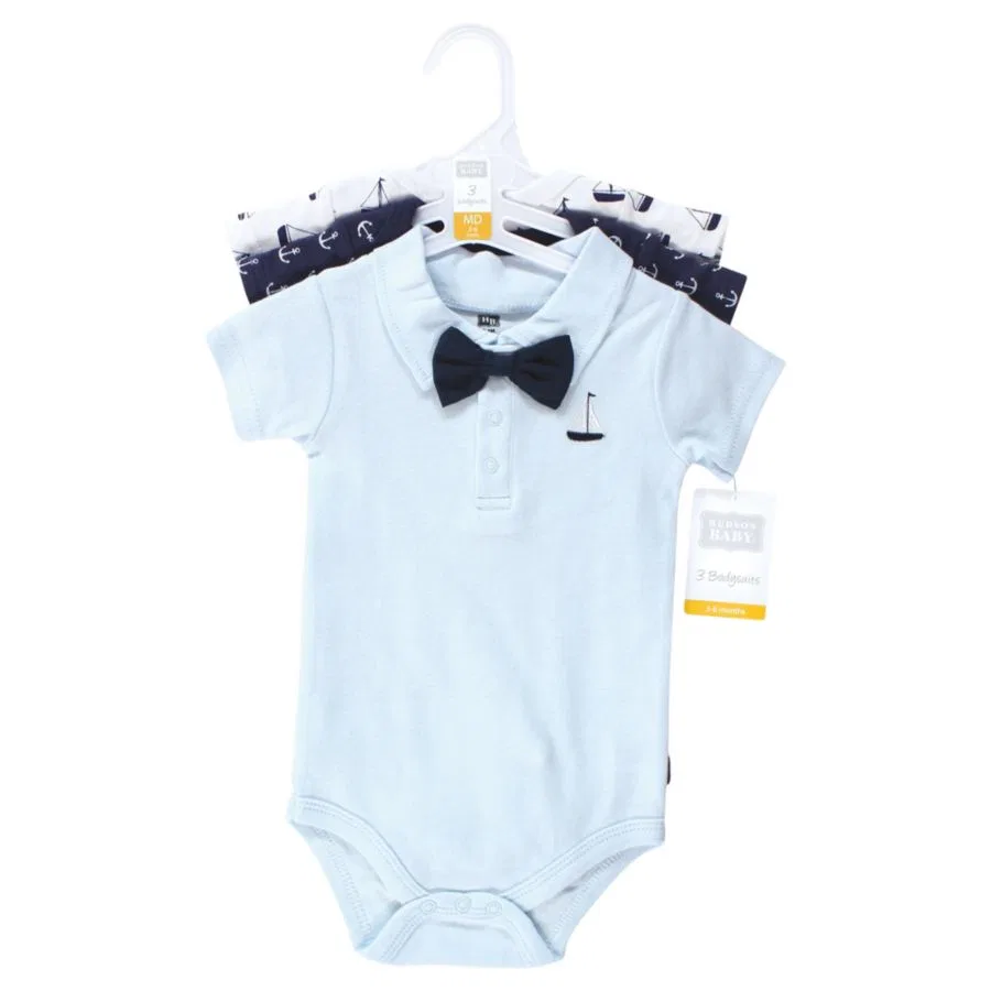 Комплект из 3 боди с коротким рукавом, хлопок Hudson Baby, Sailboat Polo — фото 2