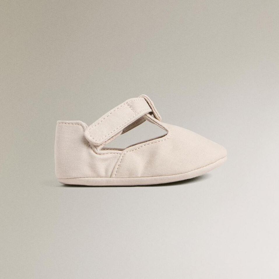 

Пинетки Zara Home Cotton With Hook-and-loop Strap, бежевый