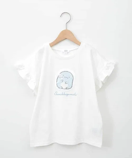 Детская футболка с принтом и пайетками Spangle T-shirt Sumikko Gurashi a.v.v, White — фото 3