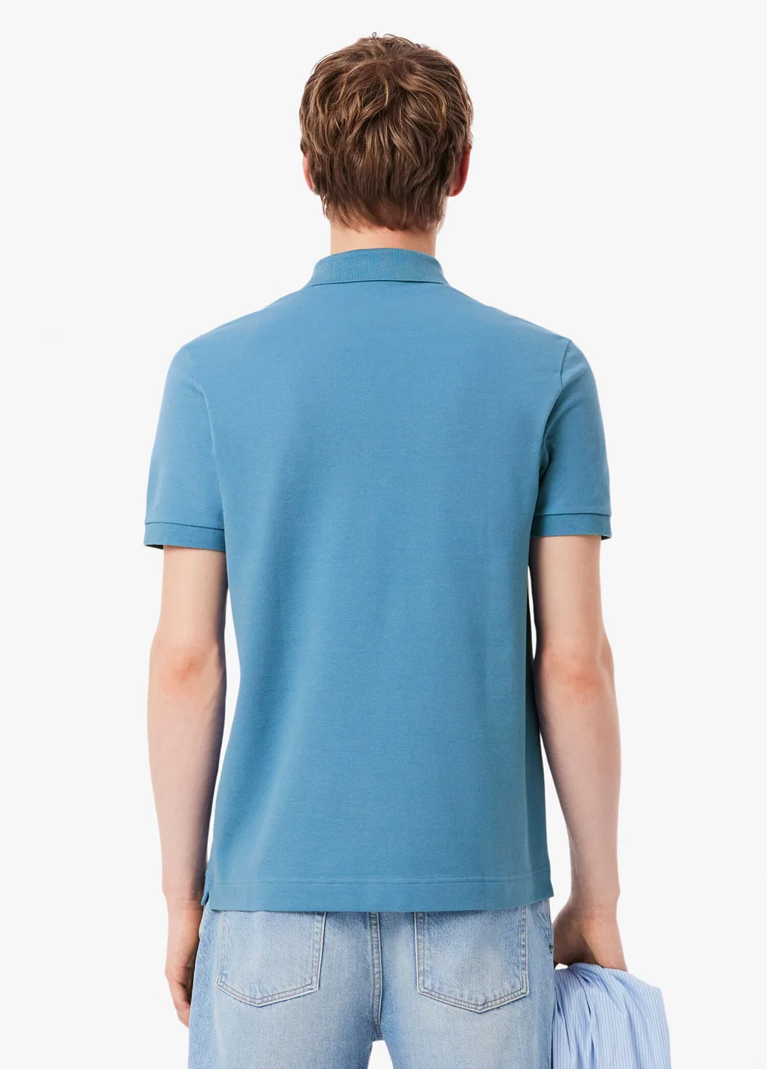 Футболка поло Lacoste Paris, синяя — фото 3