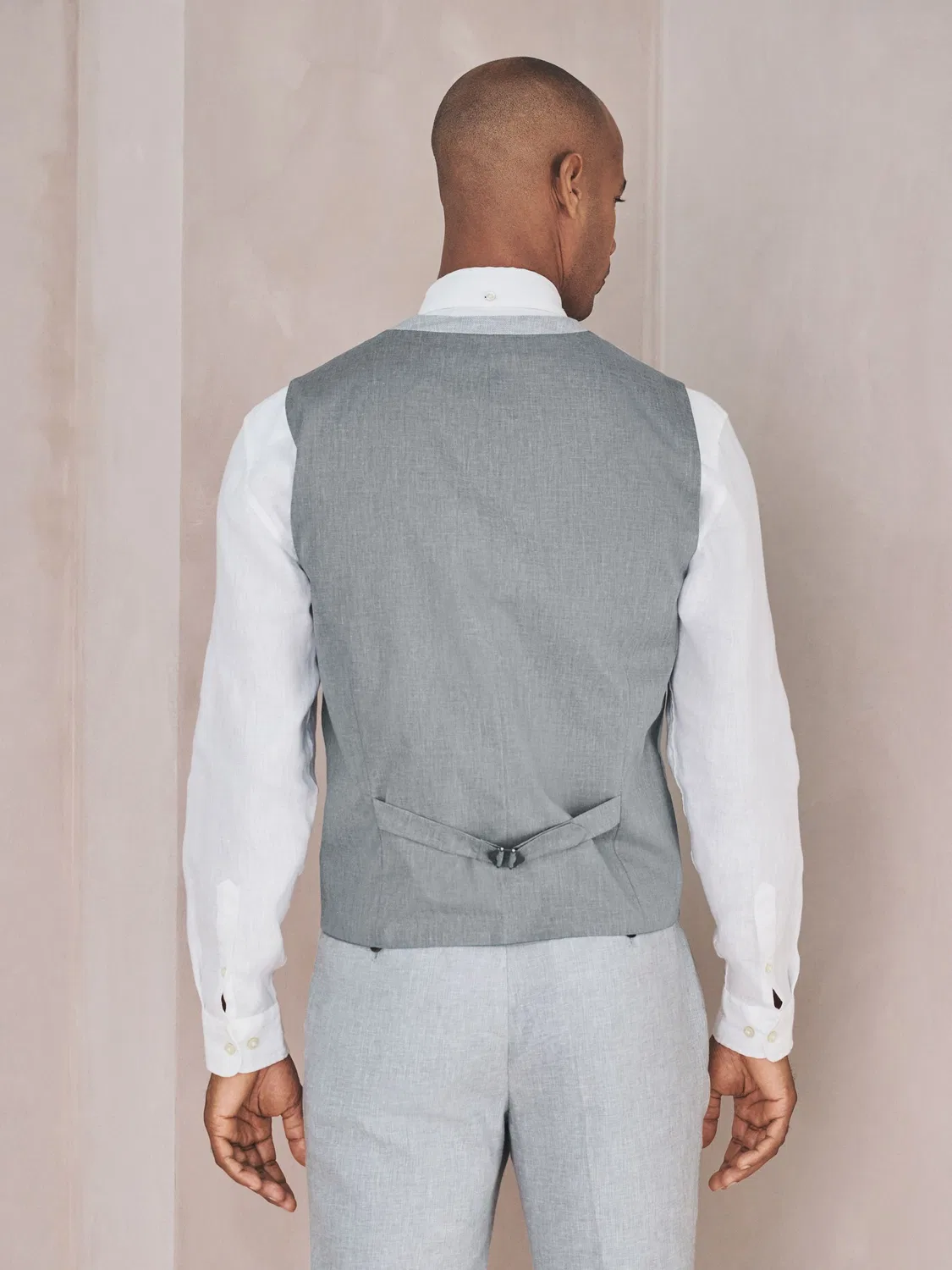 Жилет костюмный Grey Linen Blend Texture Suit Waistcoat Next, серый — фото 4
