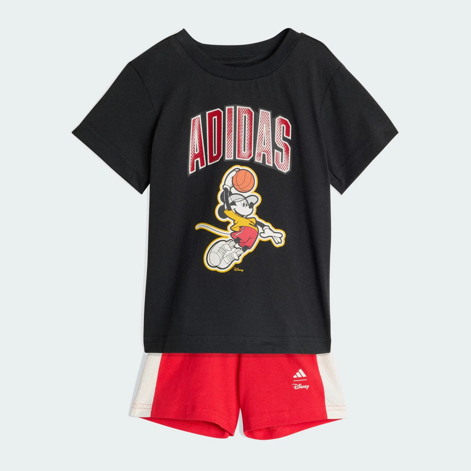 Детский комплект футболка и шорты с принтом Micky Maus Adidas, Schwarz / Weiss