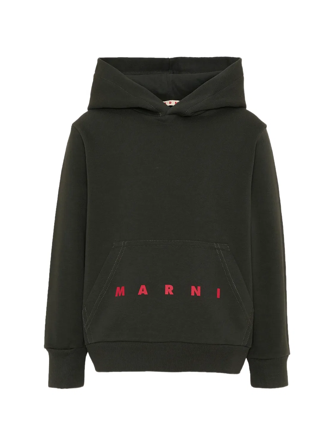 Хлопковое худи зеленого цвета Marni, зеленый