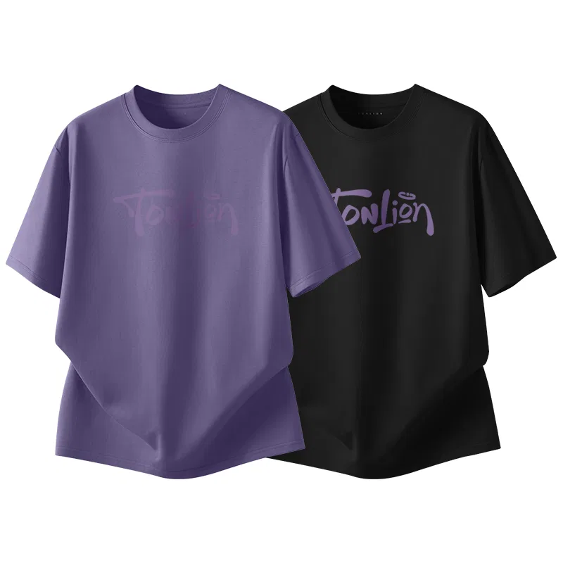 Детский комплект футболок с принтом Tonlion, Цвет: Purple+Black