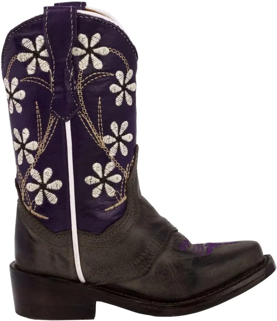 Детские сапоги для девочек с цветочной вышивкой Veretta Boots, Purple — фото 3