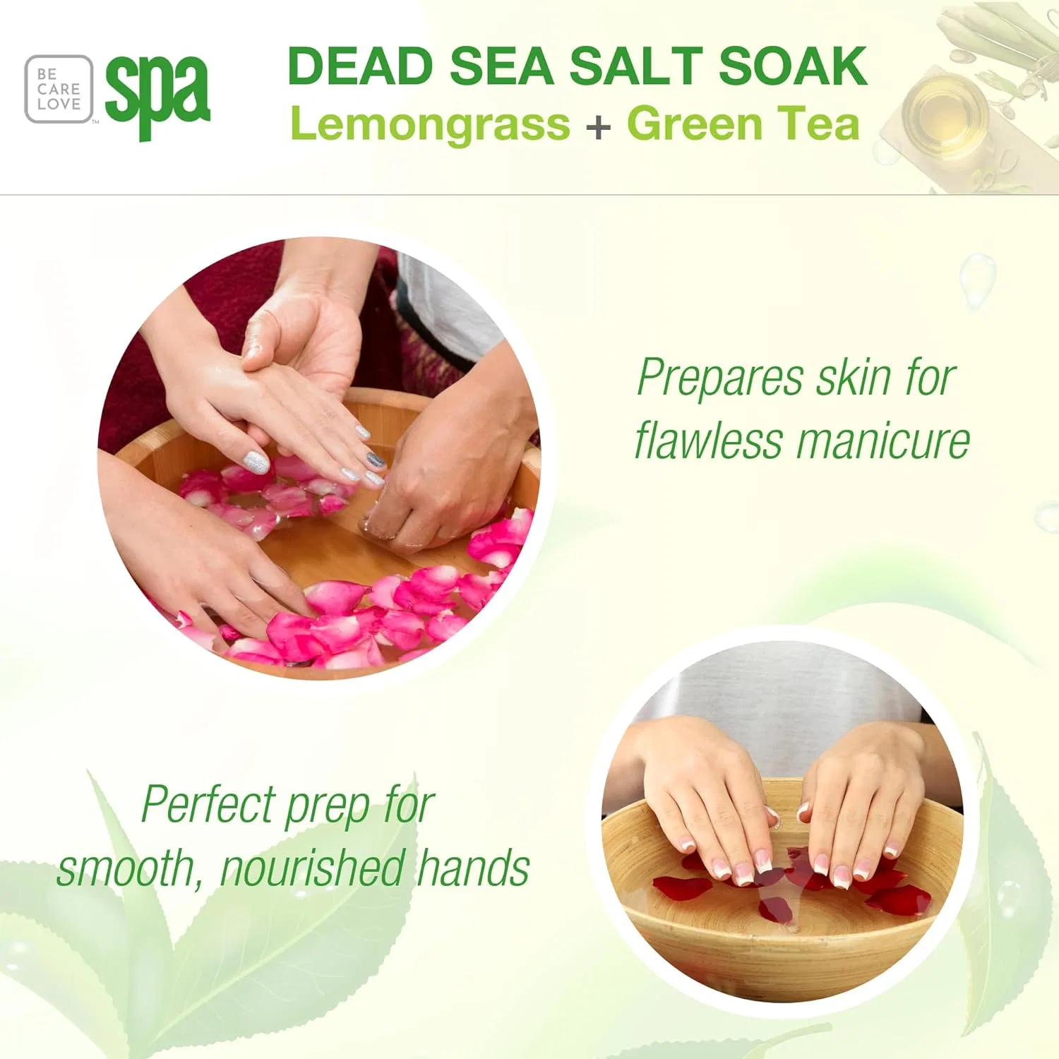 Соль для ванн BCL Spa Lemongrass and Green Tea Dead Sea Soak, 454 г, Multicoloured — фото 3