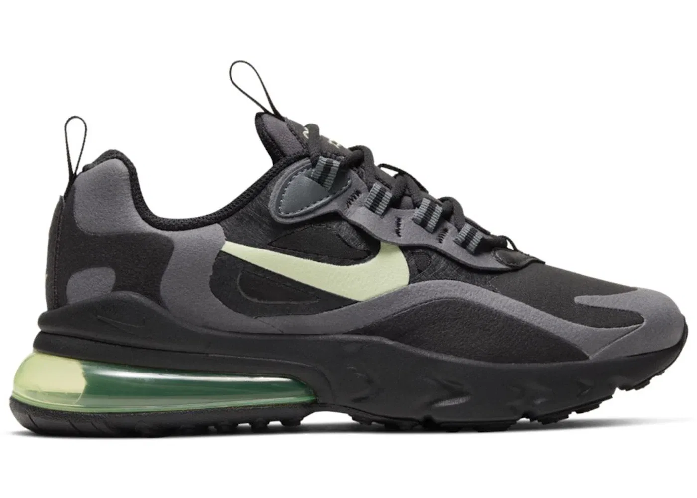 Детские кроссовки Lifestyle Nike Air Max 270 React, Black/Black/Dark Grey/Barely Volt