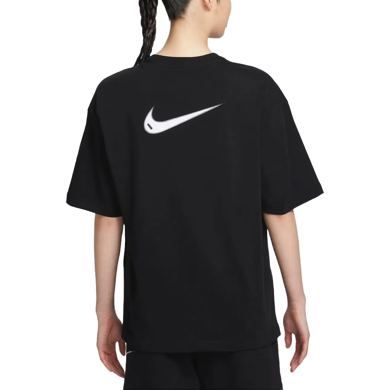 Футболка оверсайз с принтом Swoosh Nike, черный — фото 2