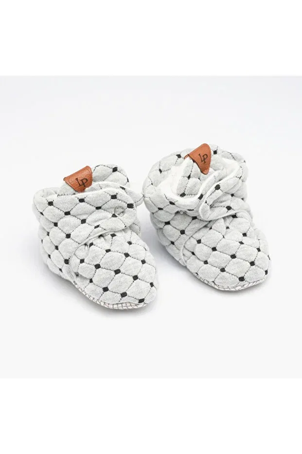 Детские пинетки для новорожденных с галактическим принтом Little poffy baby booties Lp Littlepoffy, Gray — фото 3